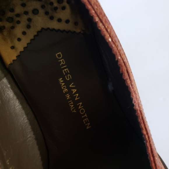 Dries Van Noten Reddish Brown Wooden Block Heel Sz: 6.5 - Picture 3 of 14